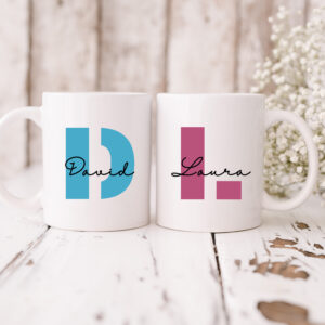 Taza "iniciales" para parejas