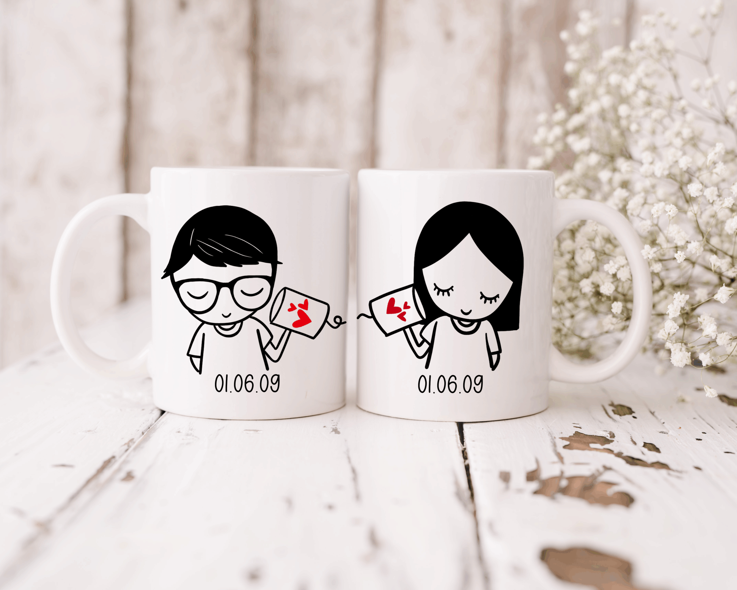 Taza "muñecos" para parejas - Imagen 2