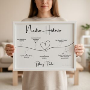 Lámina "Nuestra historia B&N" para parejas